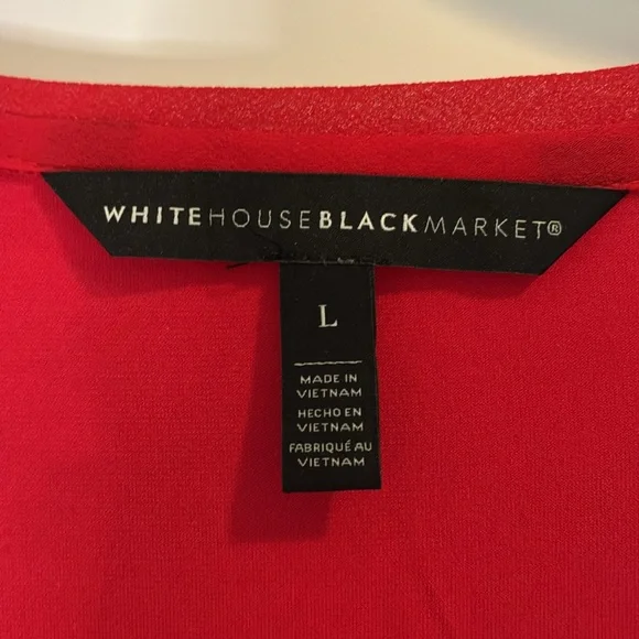 WHBM Smocked Waist Blouson Dress - Red Size L - Picture 5 of 6